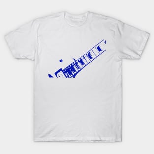 Guitar neck musician design blue T-Shirt